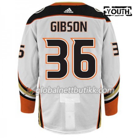 Anaheim Ducks Hockeydrakt JOHN GIBSON 36 Hvit Adidas Authentic - Barn